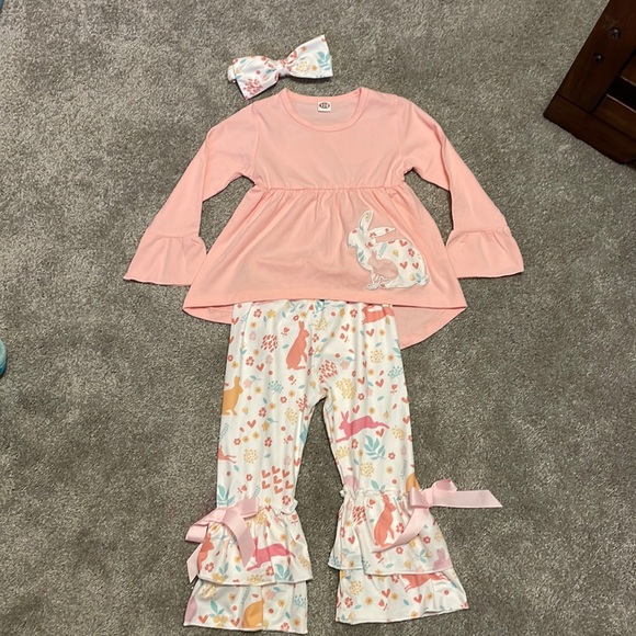 Other - Pink Kids Matching Set with Bunny Print
